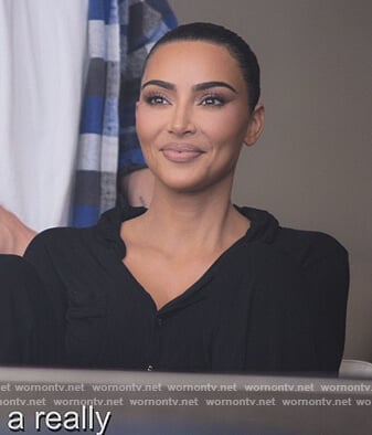 Kim’s black pajama top on The Kardashians