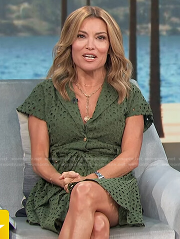 Kit’s green eyelet shirtdress on Access Hollywood