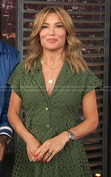Kit’s green eyelet shirtdress on Access Hollywood