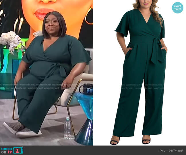 Kiyonna Plus Size Charisma Crepe Jumpsuit worn by Loni Love on E! News