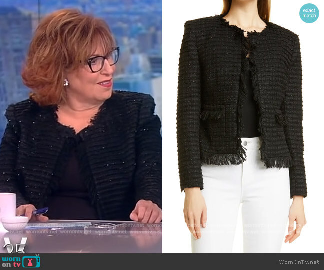 L'Agence Angelina Sequin Tweed Jacket worn by Joy Behar on The View