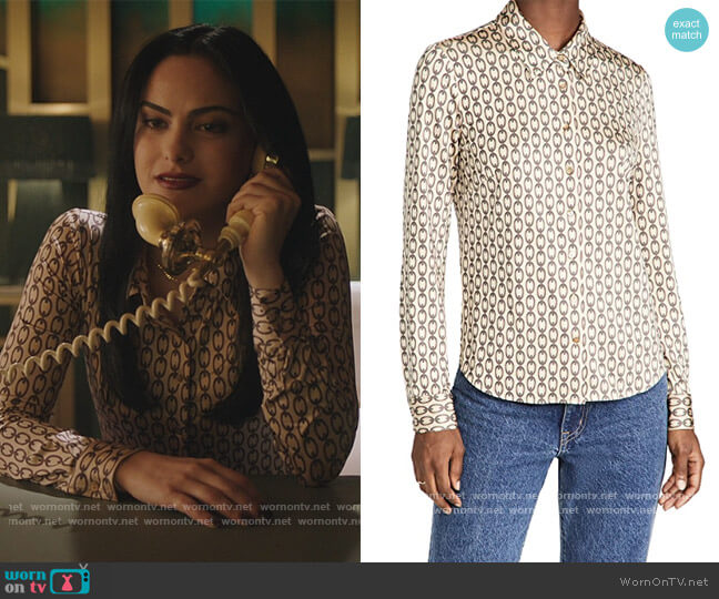 L'Agence Harmony Blouse worn by Veronica Lodge (Camila Mendes) on Riverdale
