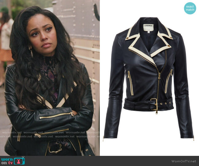 L'Agence Syd Leather Jacket worn by Toni Topaz (Vanessa Morgan) on Riverdale