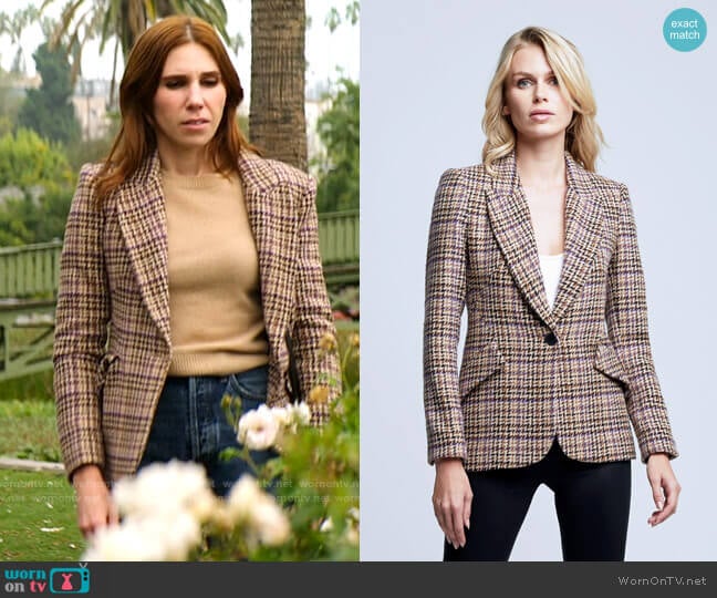 L'Agence Chamberlain Tweed Blazer worn by Annie (Zosia Mamet) on The Flight Attendant