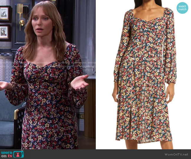 Lost + Wander Paradise Valley Long Sleeve Midi Dress worn by Abigail Deveraux (Marci Miller) on Days of our Lives