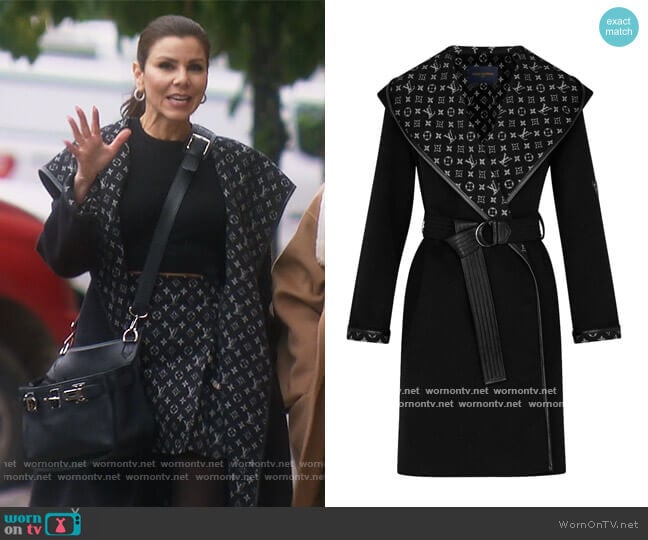 Louis Vuitton Hooded Wrap Coat worn by Heather Dubrow on The Real Housewives of Orange County