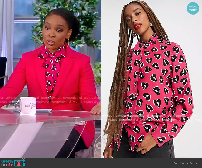 ASOS Love Moschino camicia allover heart print blouse