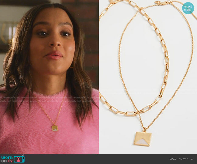 Madewell Palisade Pendant Necklace Set worn by May Grant (Corinne Massiah) on 9-1-1