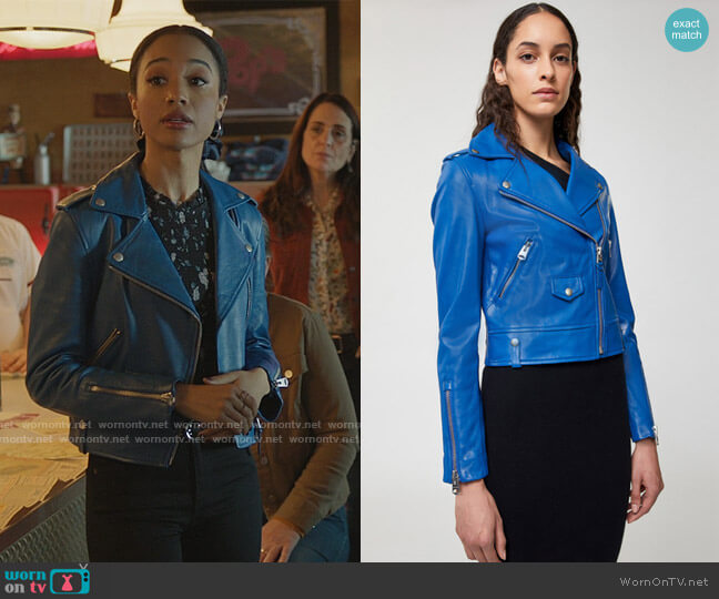 Mackage Baya Leather Crop Biker Jacket worn by Tabitha Tate (Erinn Westbrook) on Riverdale