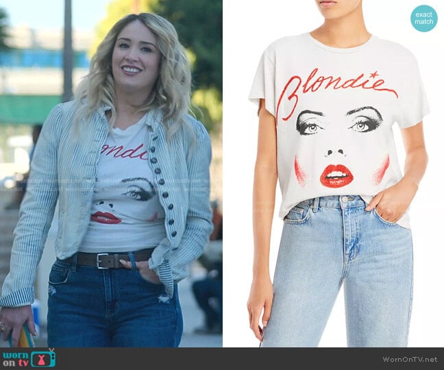 Madeworn Blondie Graphic Tee worn by Davia (Emma Hunton) on Good Trouble