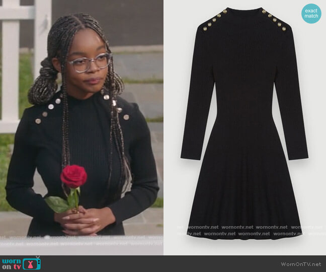 Maje Ribbed Knit Dress worn by Diane Johnson (Marsai Martin) on Black-ish
