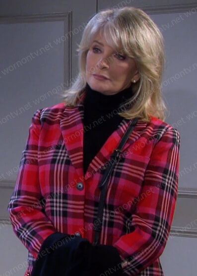 Marlena’s red plaid blazer on Days of our Lives