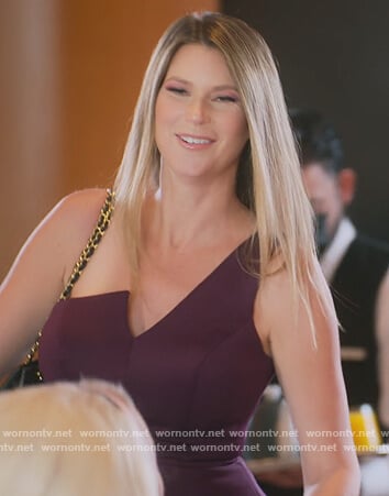 Maya’s purple one shoulder dress on Selling Sunset