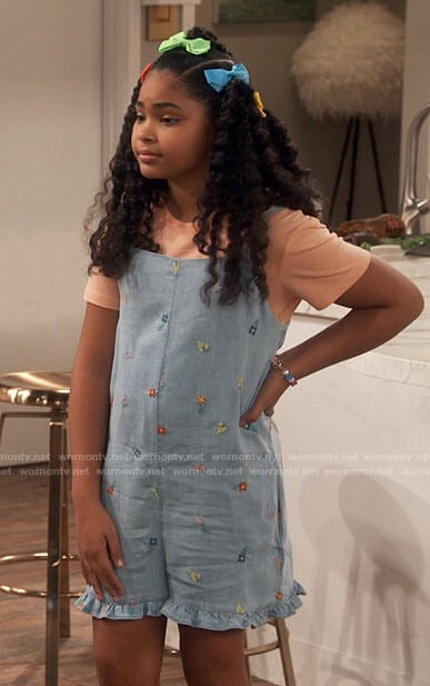 Millicent’s floral embroidered romper on iCarly
