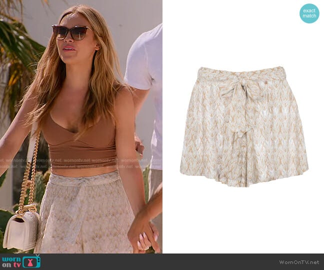 Missoni Mare Mid-rise crochet shorts worn by Chrishell Stause on Selling Sunset