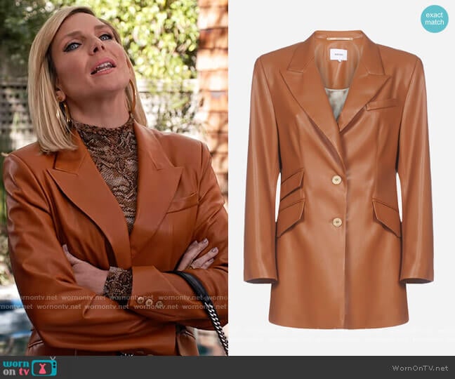 Nanushka Leather Blazer worn by Brianna (June Raphael) on Grace and Frankie