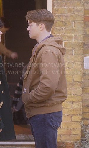 Nick’s tan hooded jacket on Heartstopper