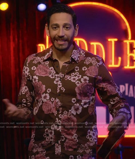 Oscar’s rose print shirt on Call Me Kat