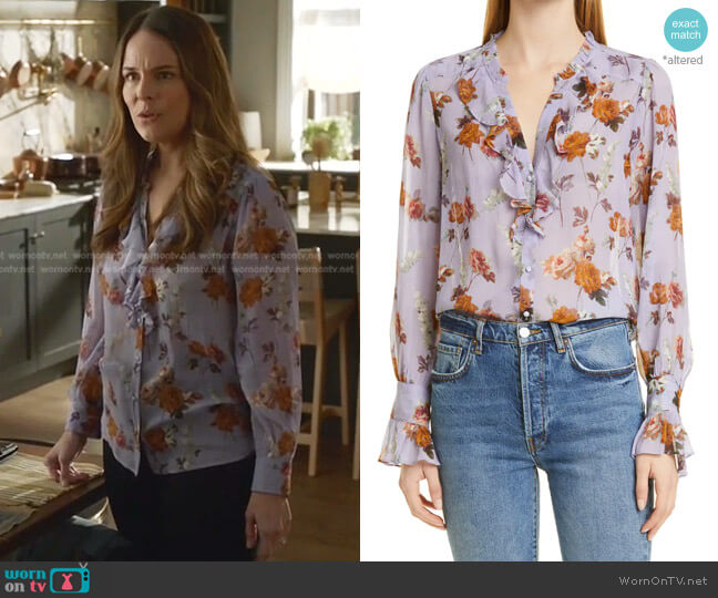 Paige Arianne Long Sleeve Silk Blouse worn by Isabella Colón (Yara Martinez) on Bull