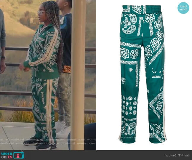 Palm Angels Bandana-print track pants worn by Diane Johnson (Marsai Martin) on Black-ish