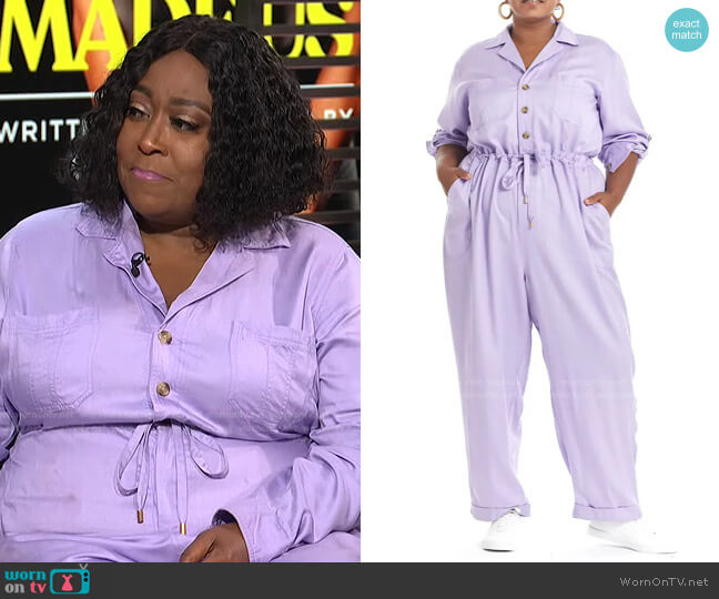 Pari Passu Long Sleeve Jumpsuit worn by Loni Love on E! News