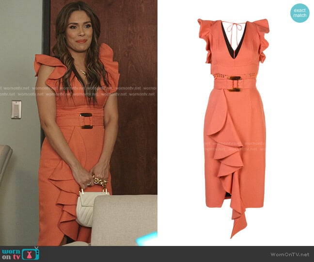 PatBO Belted Dress worn by Cristal Jennings (Daniella Alonso) on Dynasty
