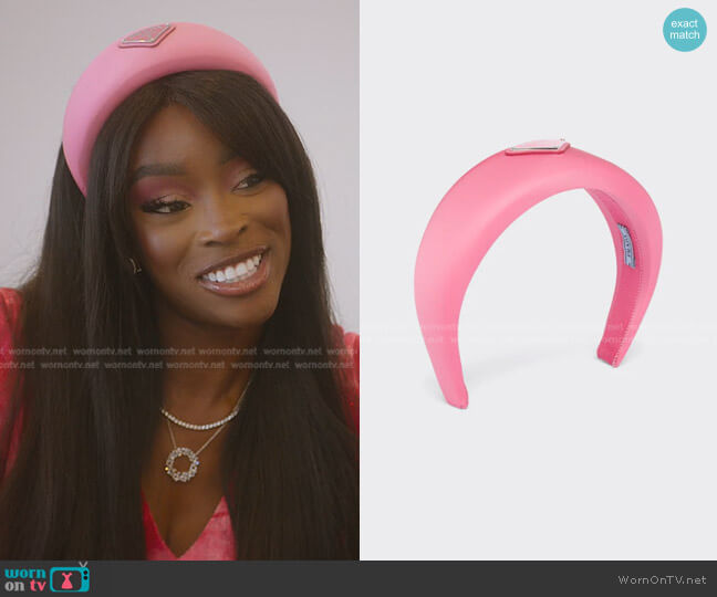 Prada Nylon Headband worn by Chelsea Lazkani on Selling Sunset