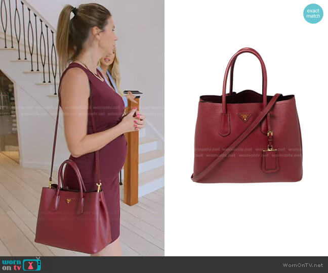Prada Saffiano Double Tote Bag worn by Maya Vander on Selling Sunset