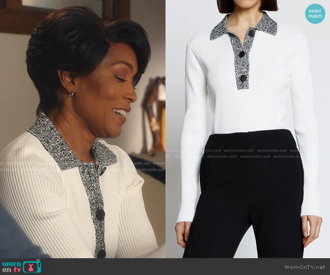 Proenza Schouler Matte Viscose Knit Top worn by Athena Grant (Angela Bassett) on 9-1-1