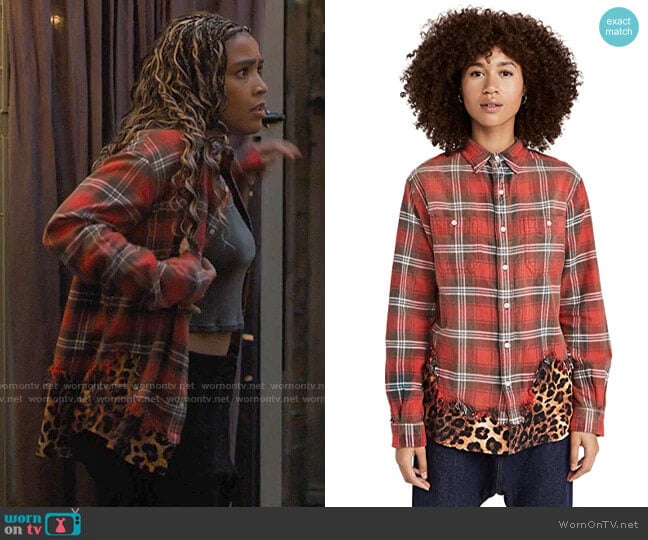 R13 Tattered Hem Shirt worn by Mikaela Danso (Lucy Barrett) on Charmed