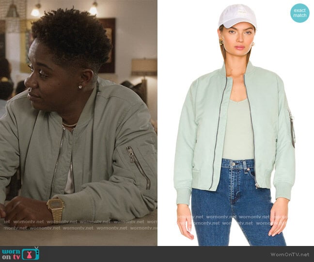Rag and Bone Manston Recycled Nylon Bomber worn by Tamia Cooper (Bre Z) on All American