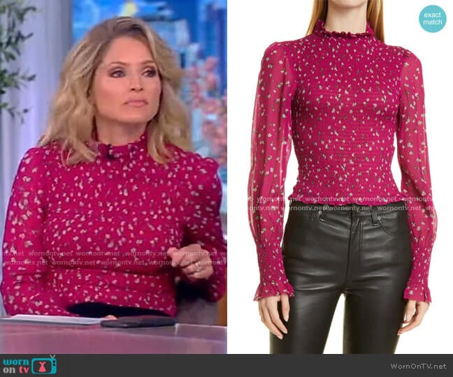 Rag and Bone Kayden Floral Smocked Bodice Blouse worn by Sara Haines on The View