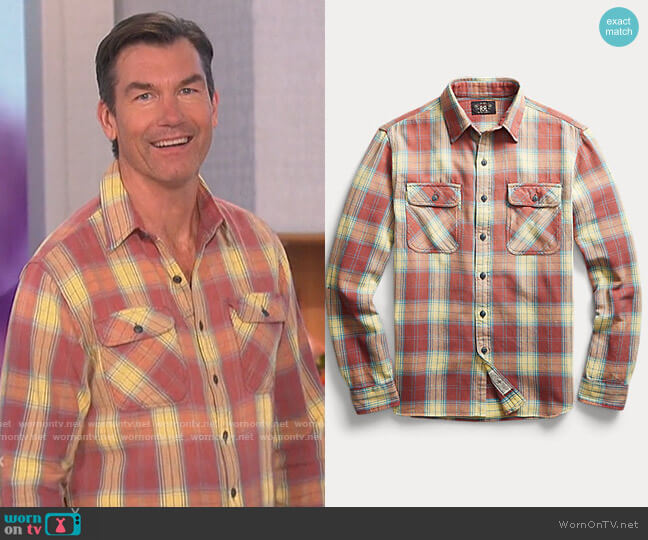 Ralph Lauren Plaid Twill Workshirt worn by Jerry O'Connell on The Talk
