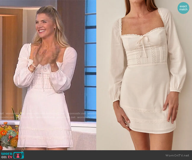 Reformation Monika Dress worn by Amanda Kloots on The Talk