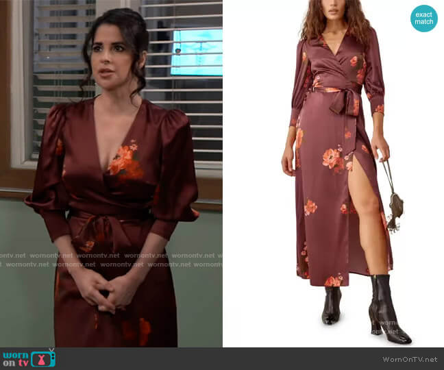 Reformation Merrick Long Sleeve Floral Dress worn by Sam McCall (Kelly Monaco) on General Hospital