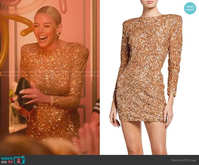 Retrofete Nikki Mini Sequin Dress worn by Heather Rae Young on Selling Sunset