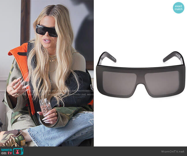 Rick Owens Documenta 60MM Square Sunglasses worn by Khloe Kardashian (Khloe Kardashian) on The Kardashians
