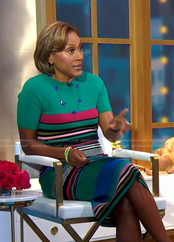 Robin’s green striped dress on Good Morning America