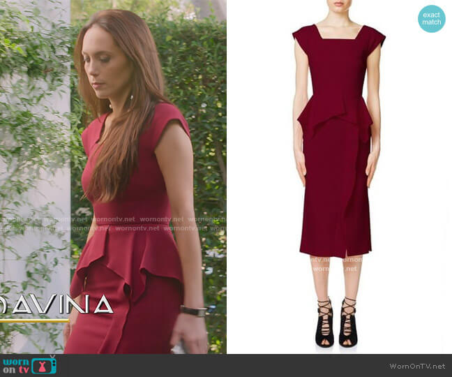 Roland Mouret Sawleigh Dress worn by Davina Potratz on Selling Sunset