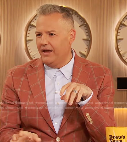 Ross’s orange checked blazer on The Drew Barrymore Show