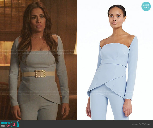 Safiyaa Desana Soft Sky Top worn by Rita (Daniella Alonso) on Dynasty