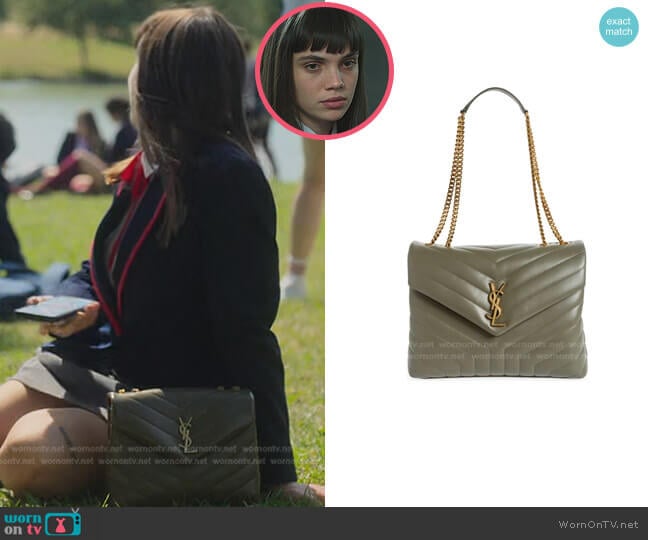 Saint Laurent Medium Loulou Matelassé Leather Shoulder Bag worn by Mencia Blanco (Martina Cariddi) on Elite