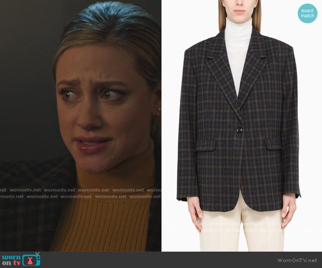 Samsoe Samsoe Navy Blue Blazer worn by Betty Cooper (Lili Reinhart) on Riverdale