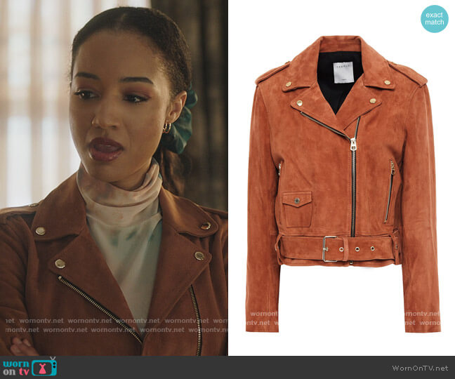 Sandro Youna suede biker jacket