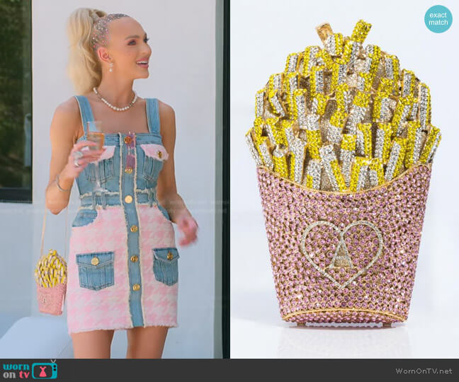 Akira A-mazing French Fry Bling Purse worn by Christine Quinn on Selling Sunset