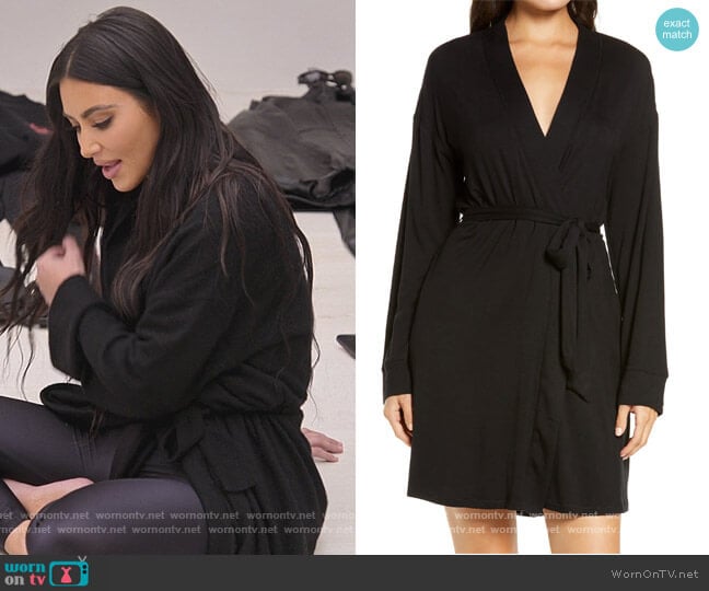 Skims Sleep Knit Robe worn by Kim Kardashian (Kim Kardashian) on The Kardashians