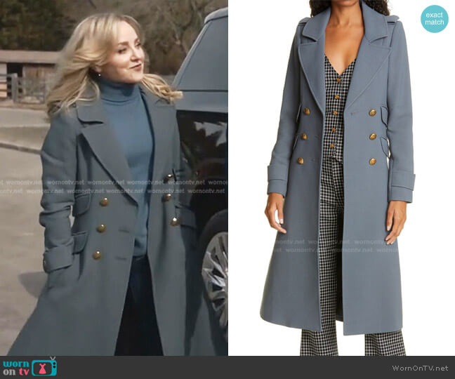 Smythe Birkin Double Breasted Coat worn by Marissa Morgan (Geneva Carr) on Bull