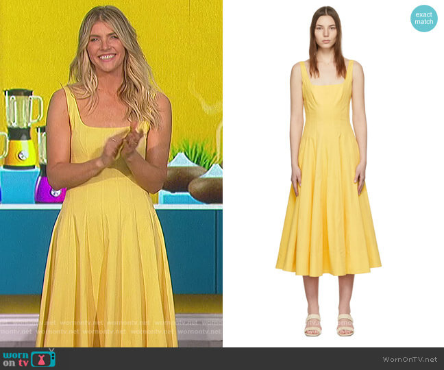 Staud Yellow Wells Dress worn by Amanda Kloots on The Talk