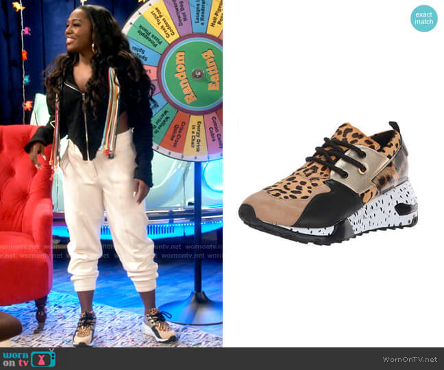 Steve Madden Cliff Sneaker in Animal worn by Harper (Laci Mosley) on iCarly