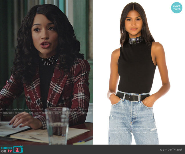 Superdown Rochelle Studded Bodysuit worn by Tabitha Tate (Erinn Westbrook) on Riverdale